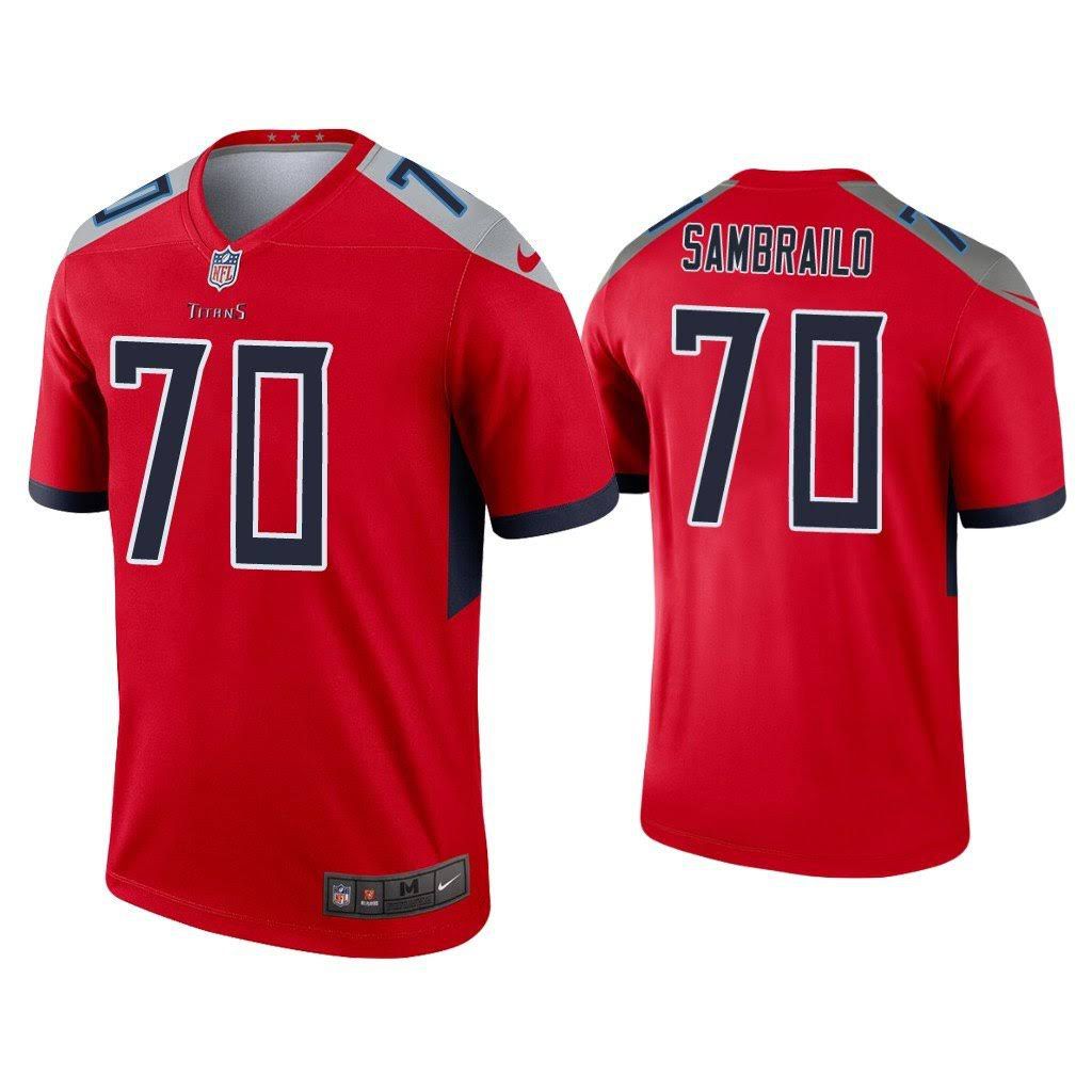 Men Tennessee Titans 70 Ty Sambrailo Nike Red Inverted Legend NFL Jersey